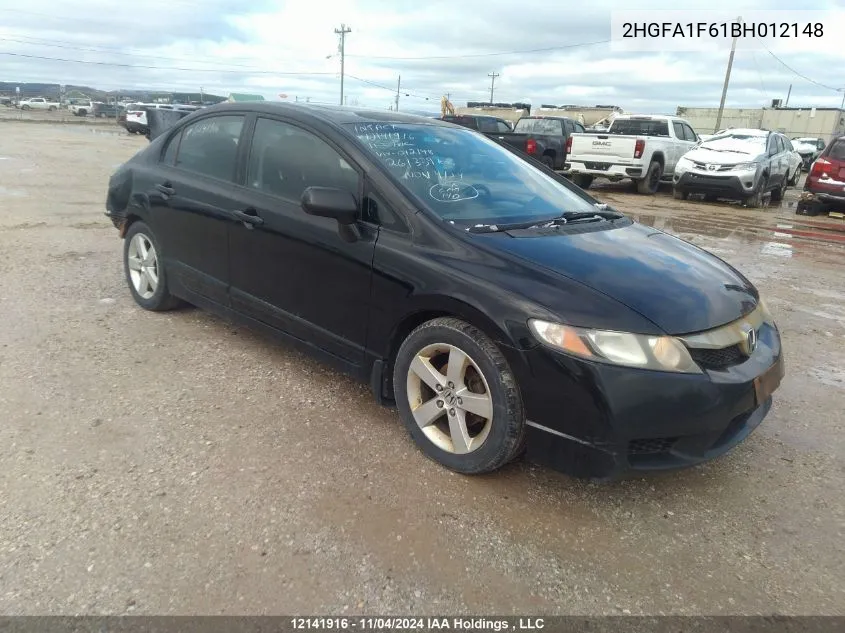 2011 Honda Civic Sdn VIN: 2HGFA1F61BH012148 Lot: 12141916