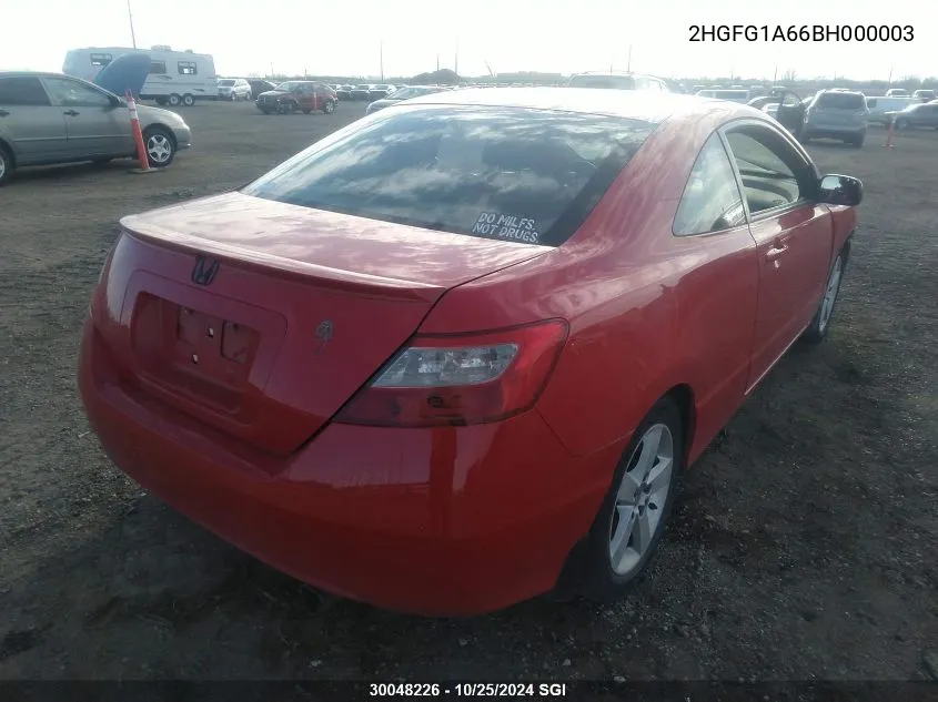 2HGFG1A66BH000003 2011 Honda Civic Lx