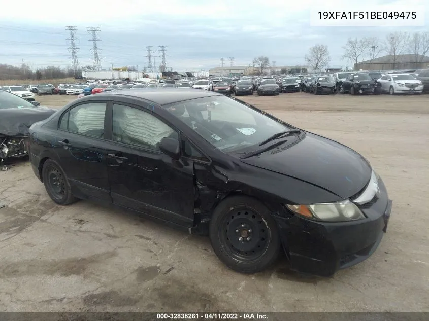 2011 Honda Civic Lx VIN: 19XFA1F51BE049475 Lot: 32838261