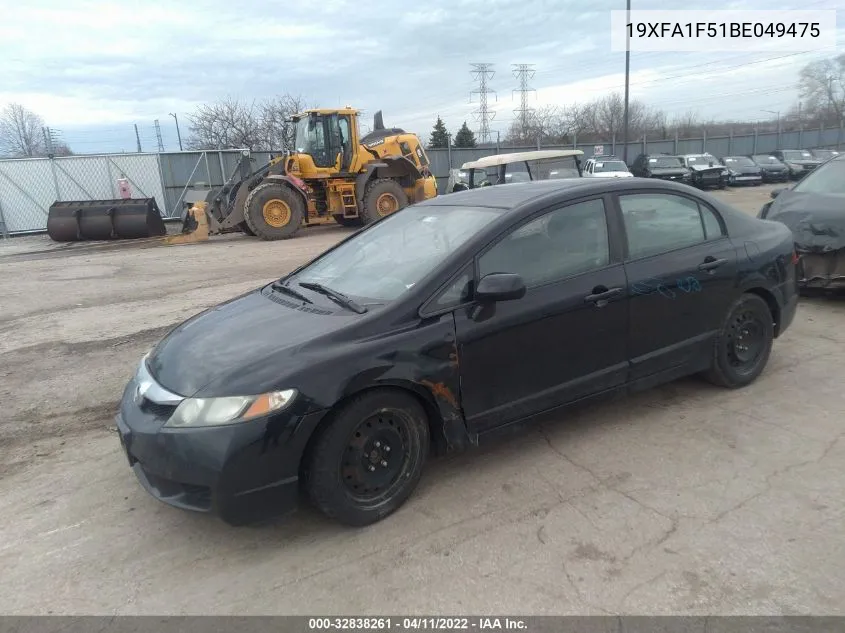 2011 Honda Civic Lx VIN: 19XFA1F51BE049475 Lot: 32838261