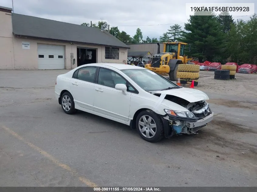 2011 Honda Civic Lx VIN: 19XFA1F56BE039928 Lot: 39811155