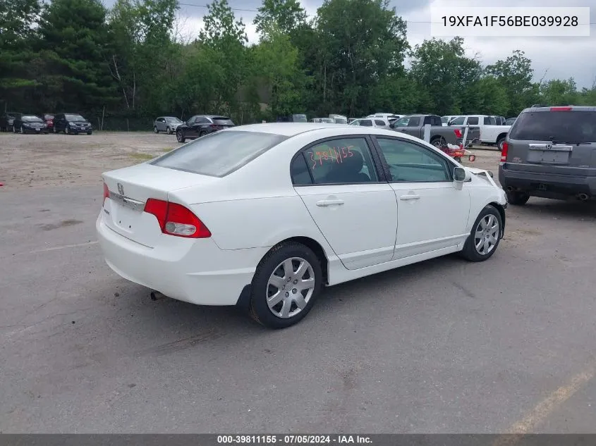 2011 Honda Civic Lx VIN: 19XFA1F56BE039928 Lot: 39811155