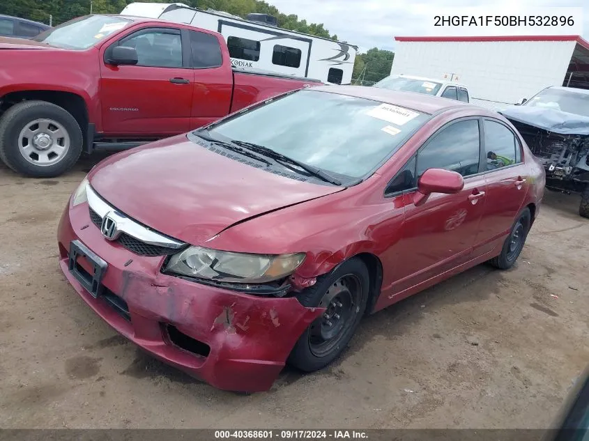 2011 Honda Civic Lx VIN: 2HGFA1F50BH532896 Lot: 40368601