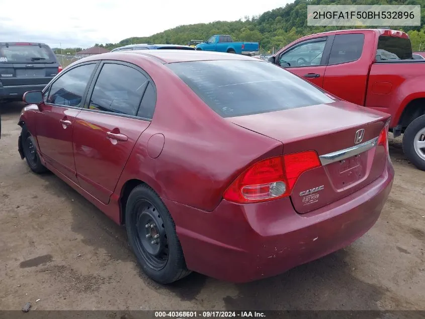 2011 Honda Civic Lx VIN: 2HGFA1F50BH532896 Lot: 40368601