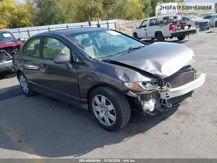 2011 Honda Civic Lx VIN: 2HGFA1F53BH538868 Lot: 40696564