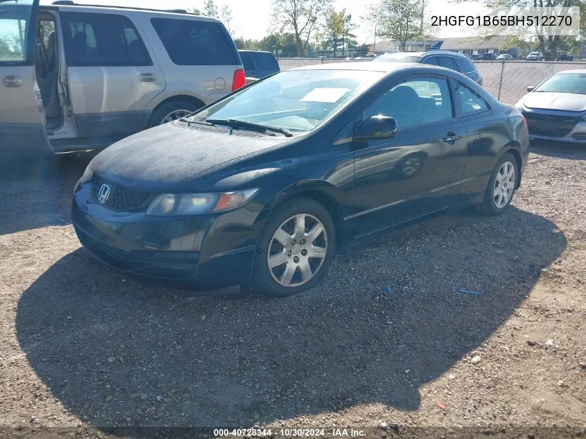 2011 Honda Civic Lx VIN: 2HGFG1B65BH512270 Lot: 40728344