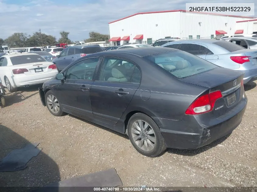 2011 Honda Civic Lx VIN: 2HGFA1F53BH522329 Lot: 40740798