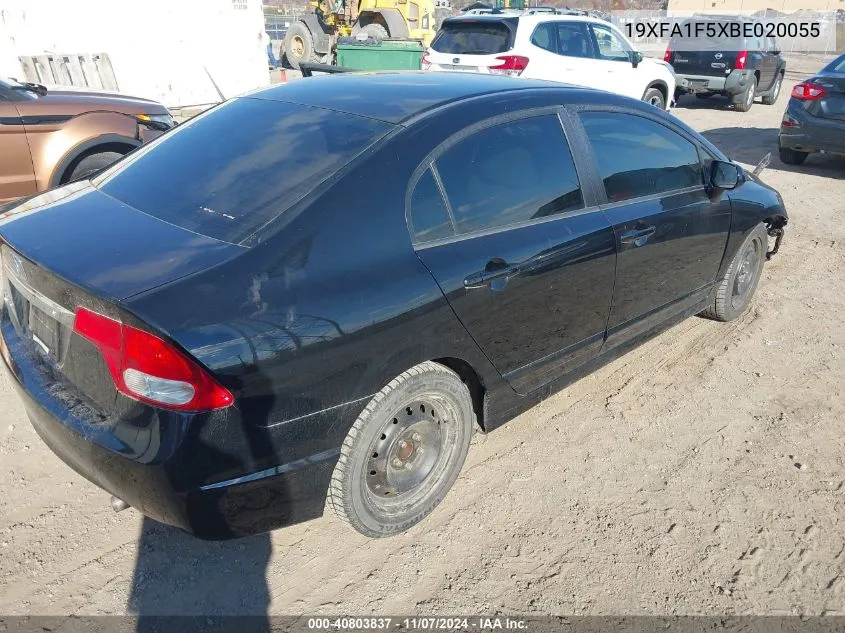 2011 Honda Civic Lx VIN: 19XFA1F5XBE020055 Lot: 40803837