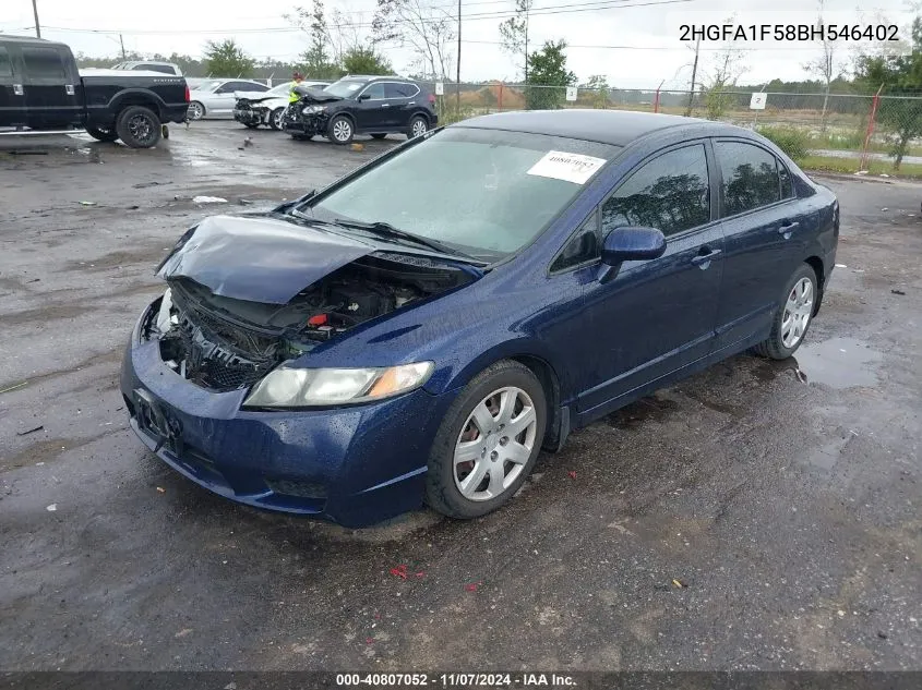 2011 Honda Civic Lx VIN: 2HGFA1F58BH546402 Lot: 40807052