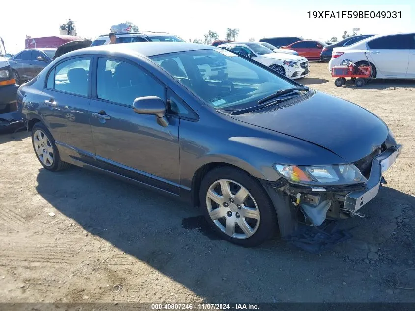 2011 Honda Civic Lx VIN: 19XFA1F59BE049031 Lot: 40807246