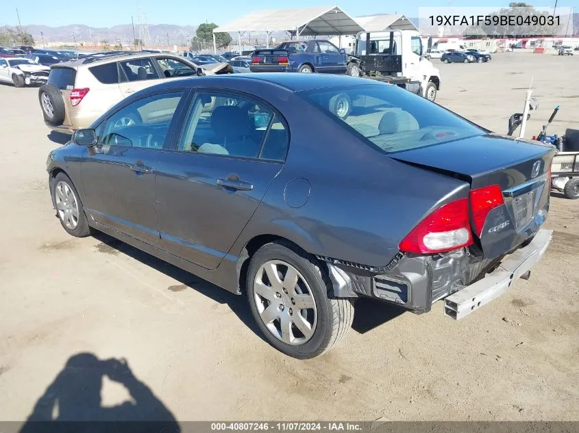 2011 Honda Civic Lx VIN: 19XFA1F59BE049031 Lot: 40807246