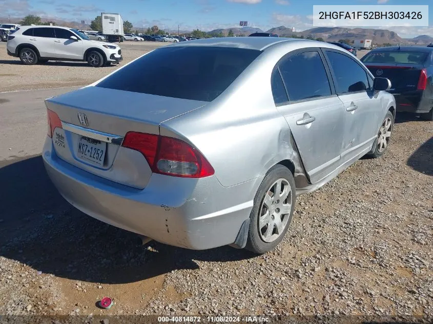 2011 Honda Civic Lx VIN: 2HGFA1F52BH303426 Lot: 40814872