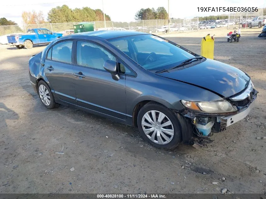 2011 Honda Civic Lx VIN: 19XFA1F54BE036056 Lot: 40828100