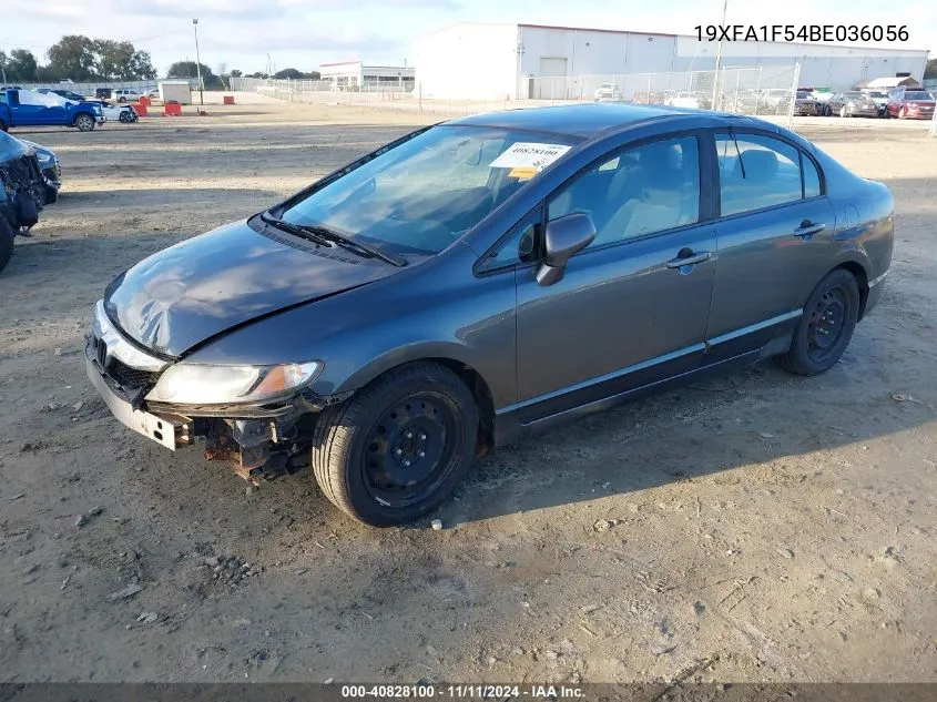 2011 Honda Civic Lx VIN: 19XFA1F54BE036056 Lot: 40828100