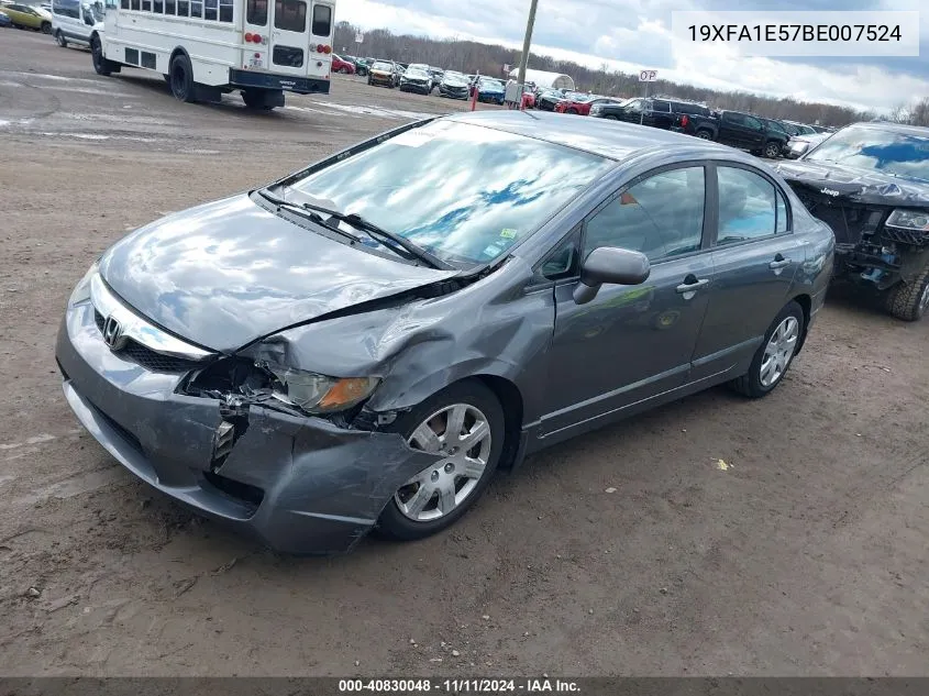 2011 Honda Civic Lx VIN: 19XFA1E57BE007524 Lot: 40830048