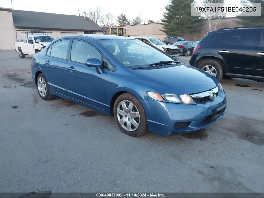 2011 Honda Civic Lx VIN: 19XFA1F51BE046205 Lot: 40837092