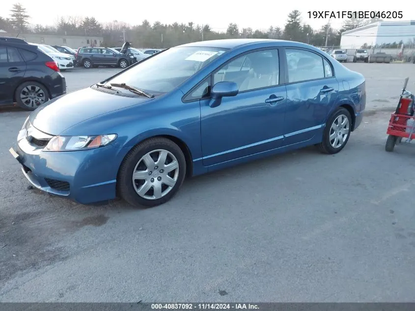 2011 Honda Civic Lx VIN: 19XFA1F51BE046205 Lot: 40837092