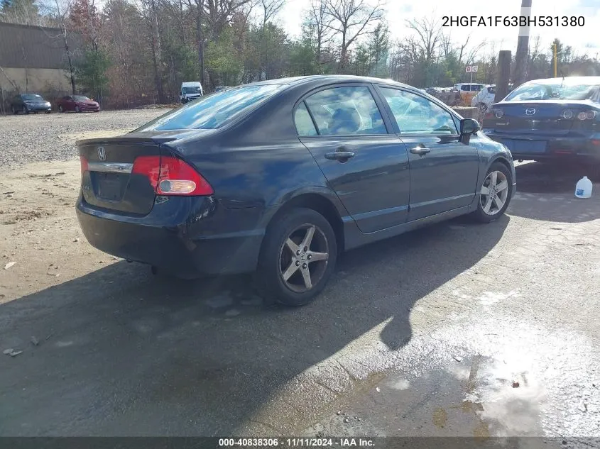 2011 Honda Civic Lx-S VIN: 2HGFA1F63BH531380 Lot: 40838306