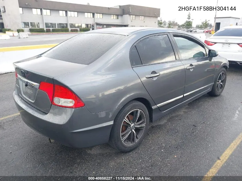 2011 Honda Civic Lx VIN: 2HGFA1F58BH304144 Lot: 40858227