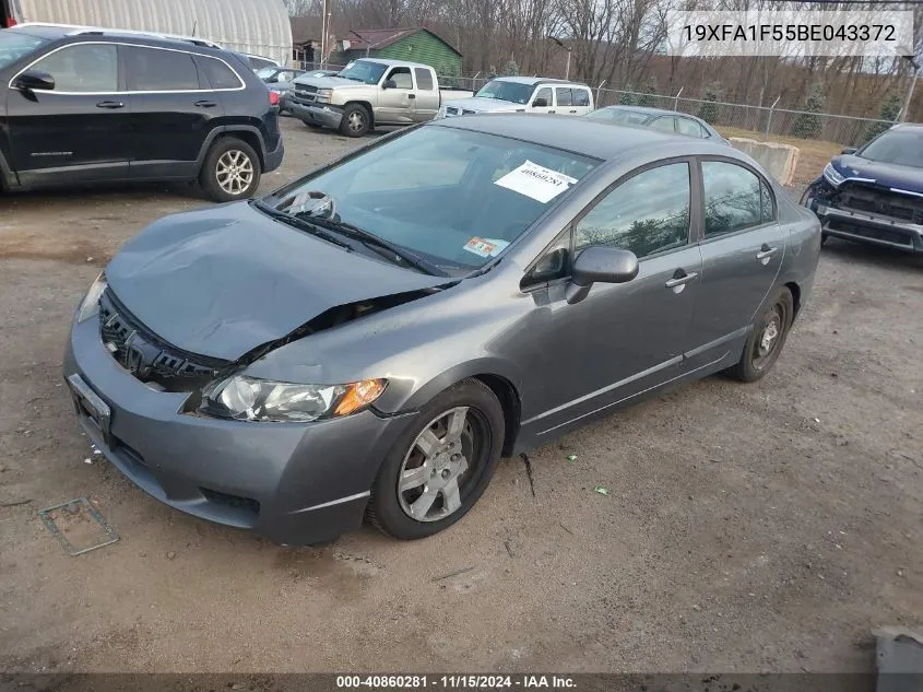 2011 Honda Civic Lx VIN: 19XFA1F55BE043372 Lot: 40860281