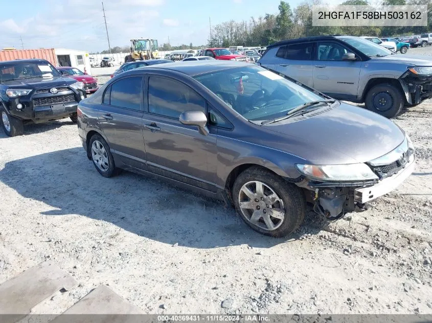 2011 Honda Civic Lx VIN: 2HGFA1F58BH503162 Lot: 40869431