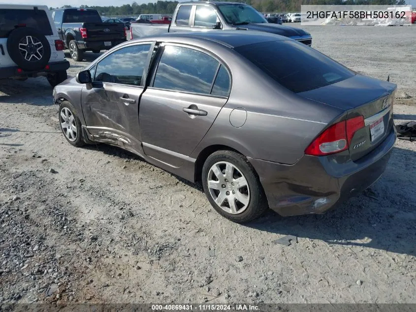 2011 Honda Civic Lx VIN: 2HGFA1F58BH503162 Lot: 40869431