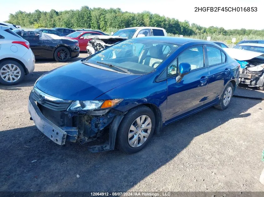 2HGFB2F45CH016853 2012 Honda Civic Lx