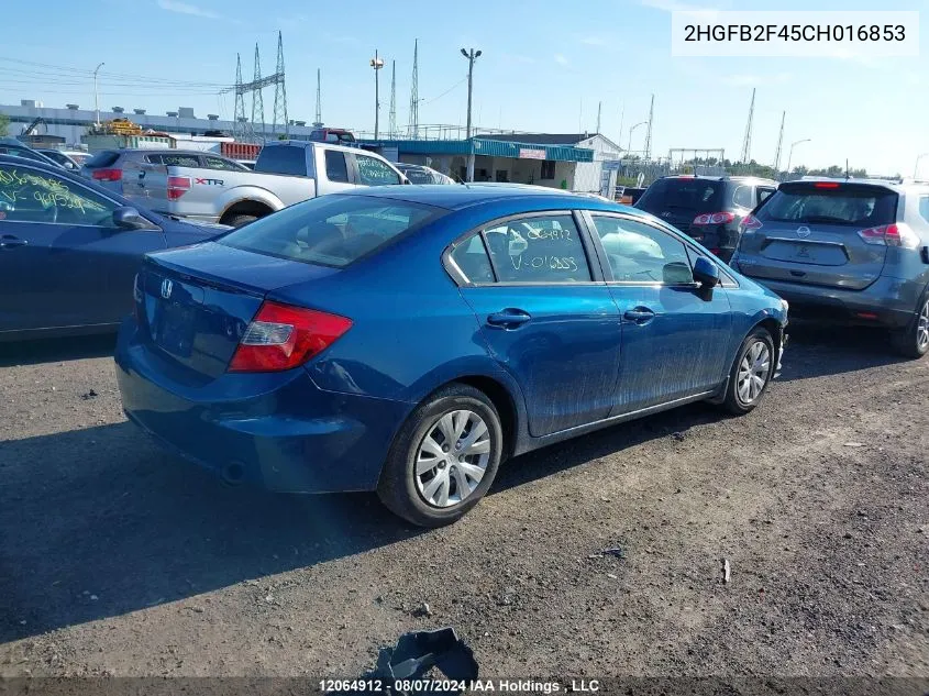 2HGFB2F45CH016853 2012 Honda Civic Lx