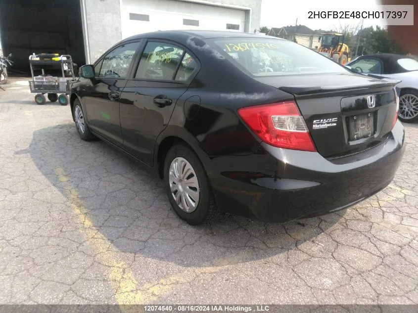 2HGFB2E48CH017397 2012 Honda Civic Lx