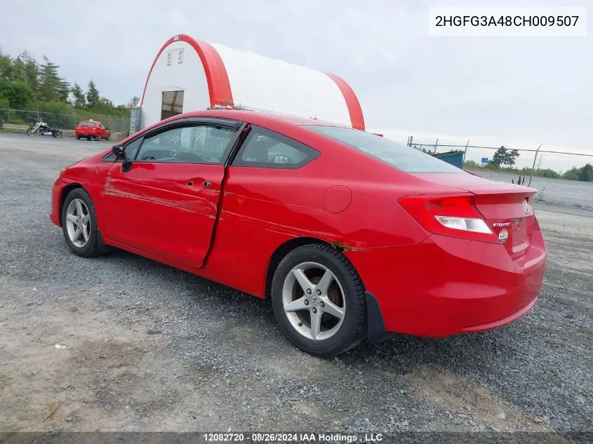 2012 Honda Civic Cpe VIN: 2HGFG3A48CH009507 Lot: 12082720