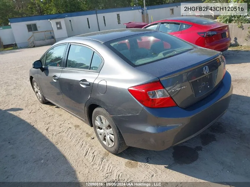 2012 Honda Civic Sdn VIN: 2HGFB2F43CH120516 Lot: 12090516