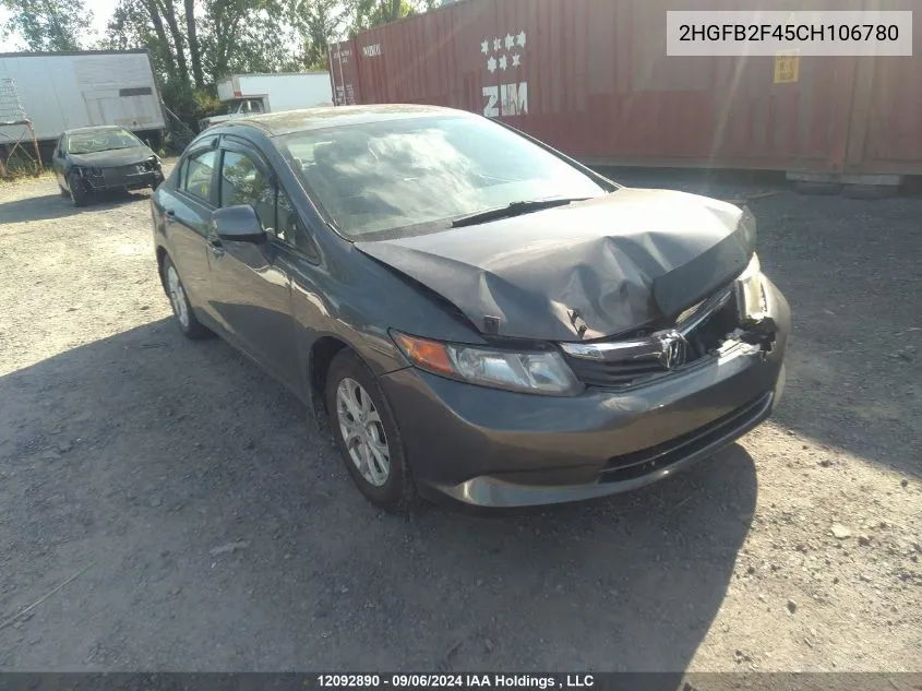 2HGFB2F45CH106780 2012 Honda Civic Lx