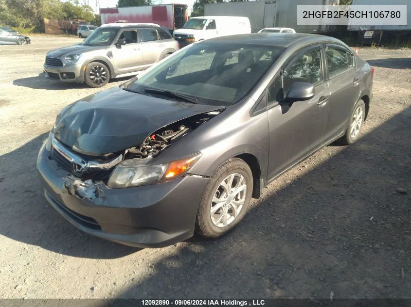 2HGFB2F45CH106780 2012 Honda Civic Lx