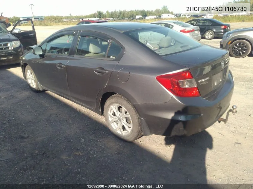 2HGFB2F45CH106780 2012 Honda Civic Lx