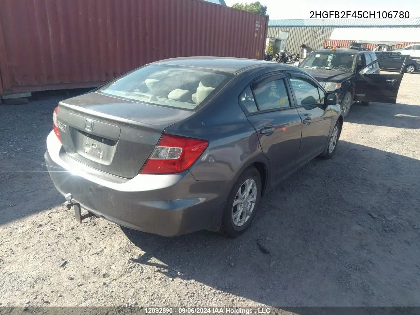 2HGFB2F45CH106780 2012 Honda Civic Lx