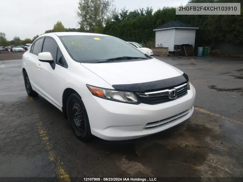 2HGFB2F4XCH103910 2012 Honda Civic