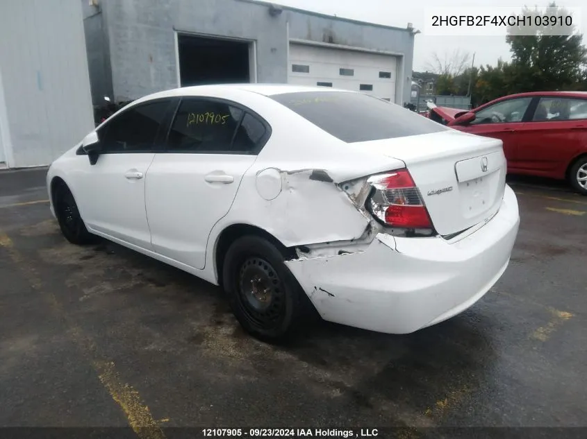 2HGFB2F4XCH103910 2012 Honda Civic