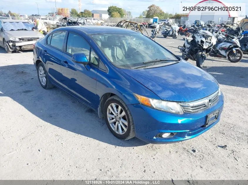 2HGFB2F96CH020521 2012 Honda Civic Exl