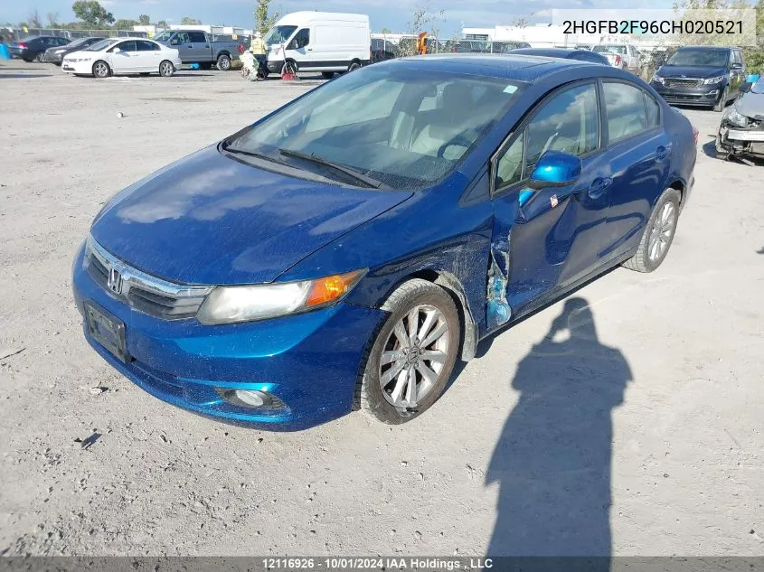 2HGFB2F96CH020521 2012 Honda Civic Exl