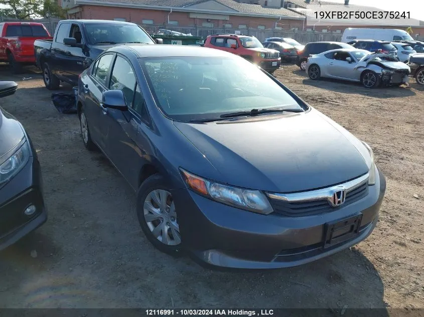 2012 Honda Civic Lx VIN: 19XFB2F50CE375241 Lot: 12116991