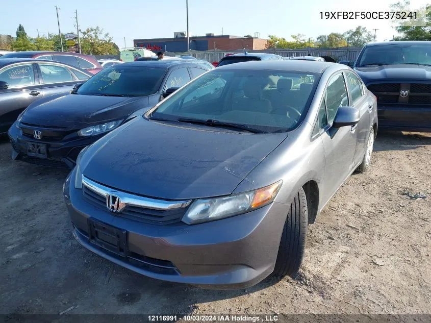 2012 Honda Civic Lx VIN: 19XFB2F50CE375241 Lot: 12116991