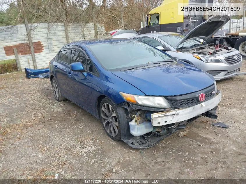 2012 Honda Civic Si Si VIN: 2HGFB6E54CH201509 Lot: 12117228