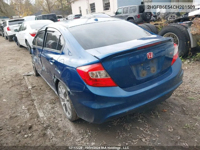 2012 Honda Civic Si Si VIN: 2HGFB6E54CH201509 Lot: 12117228