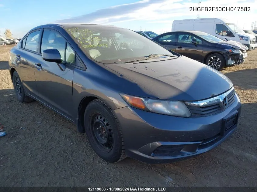 2012 Honda Civic Sdn VIN: 2HGFB2F50CH047582 Lot: 12119058