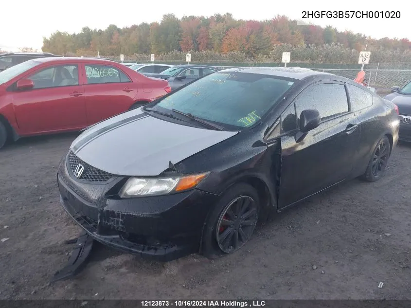 2012 Honda Civic VIN: 2HGFG3B57CH001020 Lot: 12123873