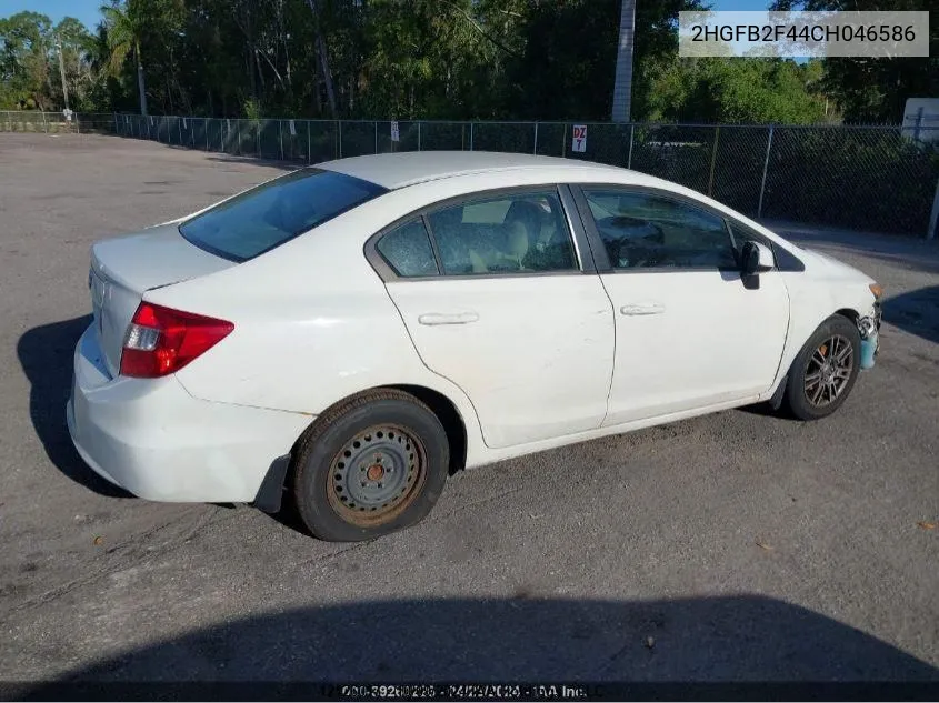 2012 Honda Civic Sdn VIN: 2HGFB2F44CH046586 Lot: 12126017