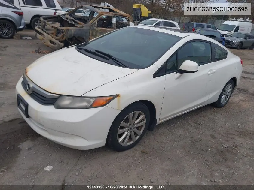 2012 Honda Civic Cpe VIN: 2HGFG3B59CH000595 Lot: 12140326