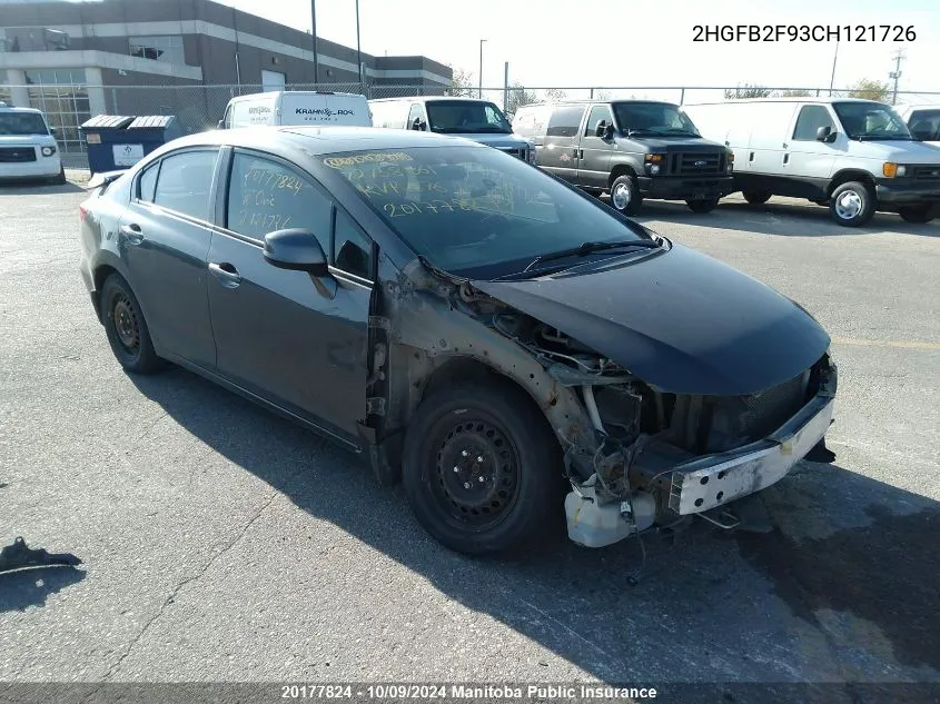 2HGFB2F93CH121726 2012 Honda Civic Ex-L