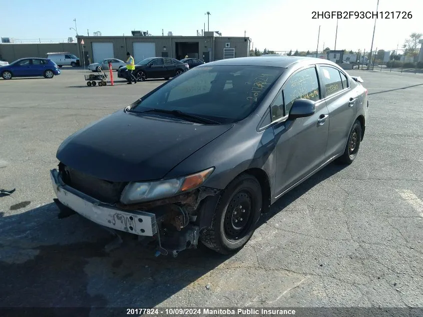 2HGFB2F93CH121726 2012 Honda Civic Ex-L