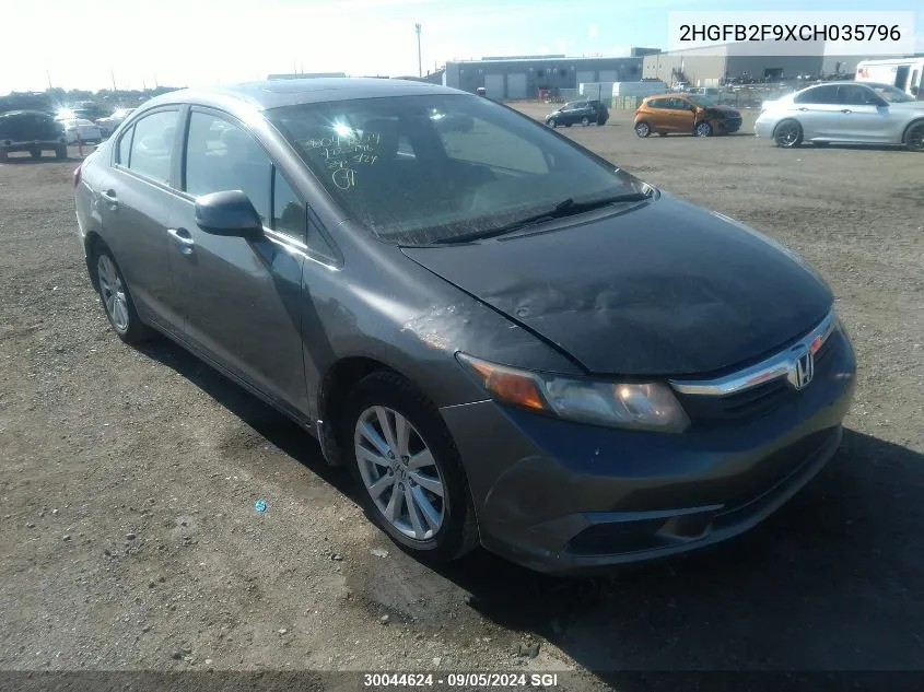 2HGFB2F9XCH035796 2012 Honda Civic Exl